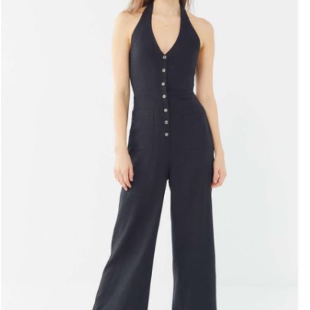 SOLD UO Black Halter Jumpsuit